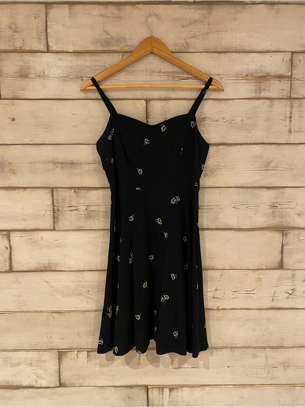 Old Navy black floral cami sundress, sweetheart neckline, adjustable straps